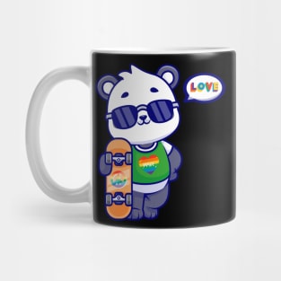 Spread Love and Pride with our Adorable Panda Skateboard Design! Mug